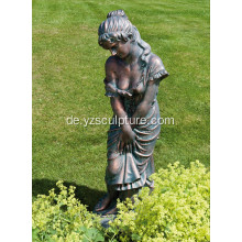 Garten Leben Größe Frau Bronze Statue